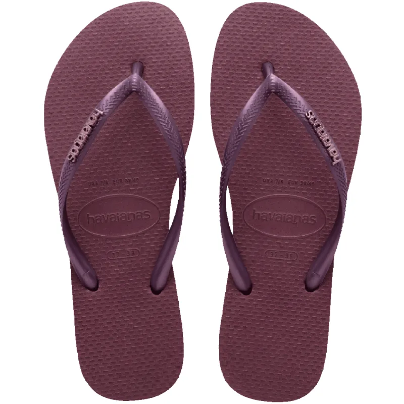Women's Slim Logo Metallic Flip Flops sold by Havaianas