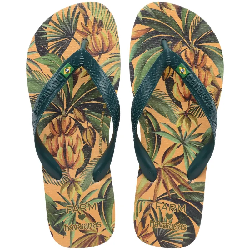 Women's FARM Rio Bananart Top Flip Flops made by Havaianas