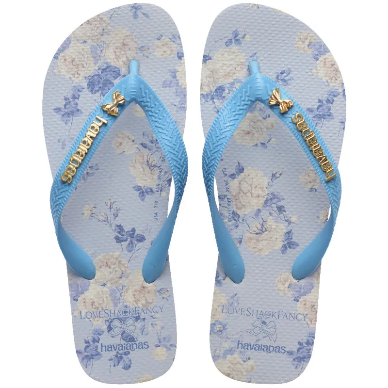 Women's LoveShackFancy Everblooming Rosettes Top Flip Flops made by Havaianas