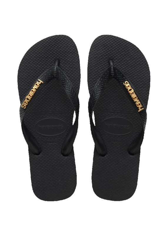 Women's Top Logo Metallic Flip Flops sold by Havaianas
