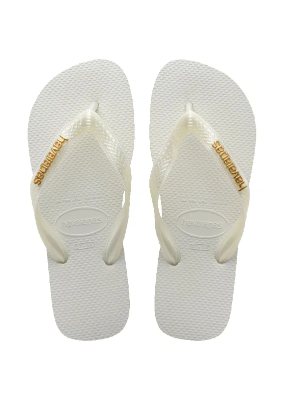 Women's Top Logo Metallic Flip Flops sold by Havaianas