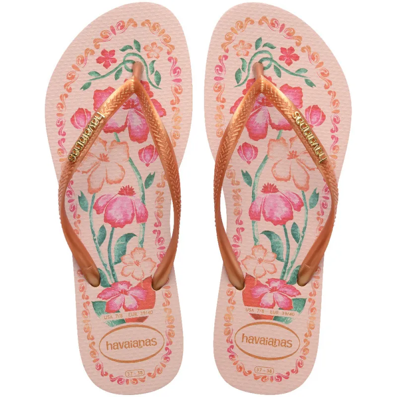 Women's Tropicalia Vibes Slim Flip Flops made by Havaianas