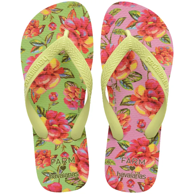 Women's FARM Rio Neon Flowers Top Flip Flops sold by Havaianas