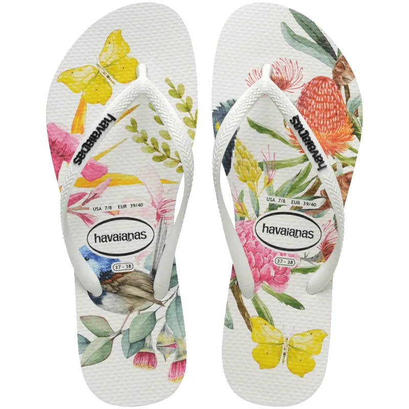 Women's Slim Flora Flip Flops sold by Havaianas