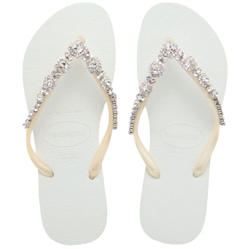 Women's Slim Crystal Timeless Romance Flip Flops sold by Havaianas