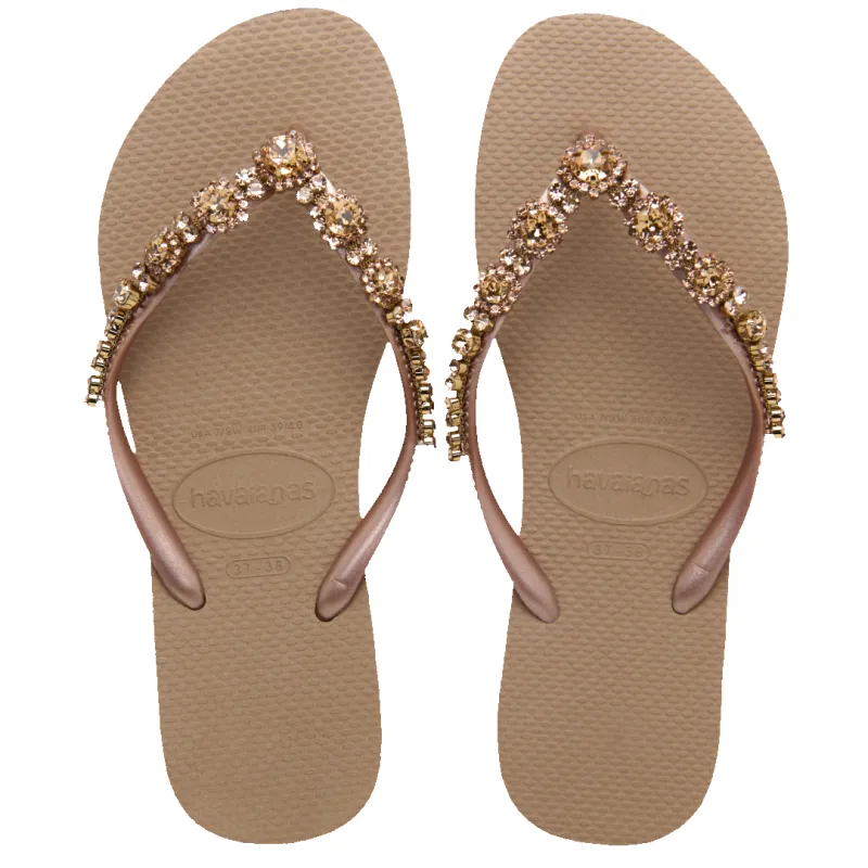 Women's Slim Crystal Timeless Romance Flip Flops sold by Havaianas