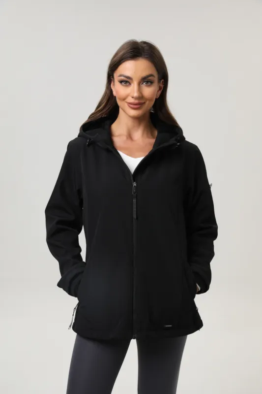 Women's Hooded Softshell Jacket with Side Arm Pocket sold by Hawke & Co