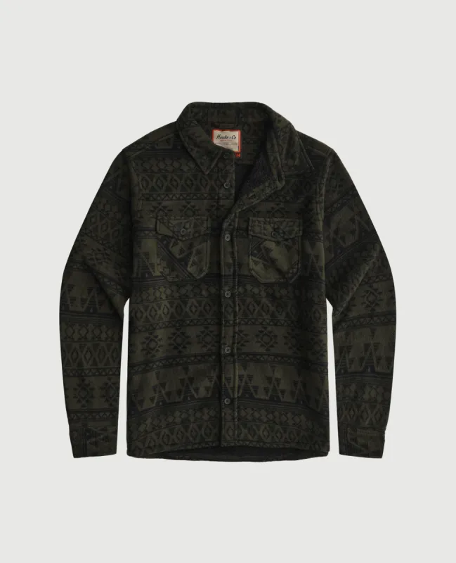 The Burly Sherpa lined shirt jacket. sold by Hawke & Co