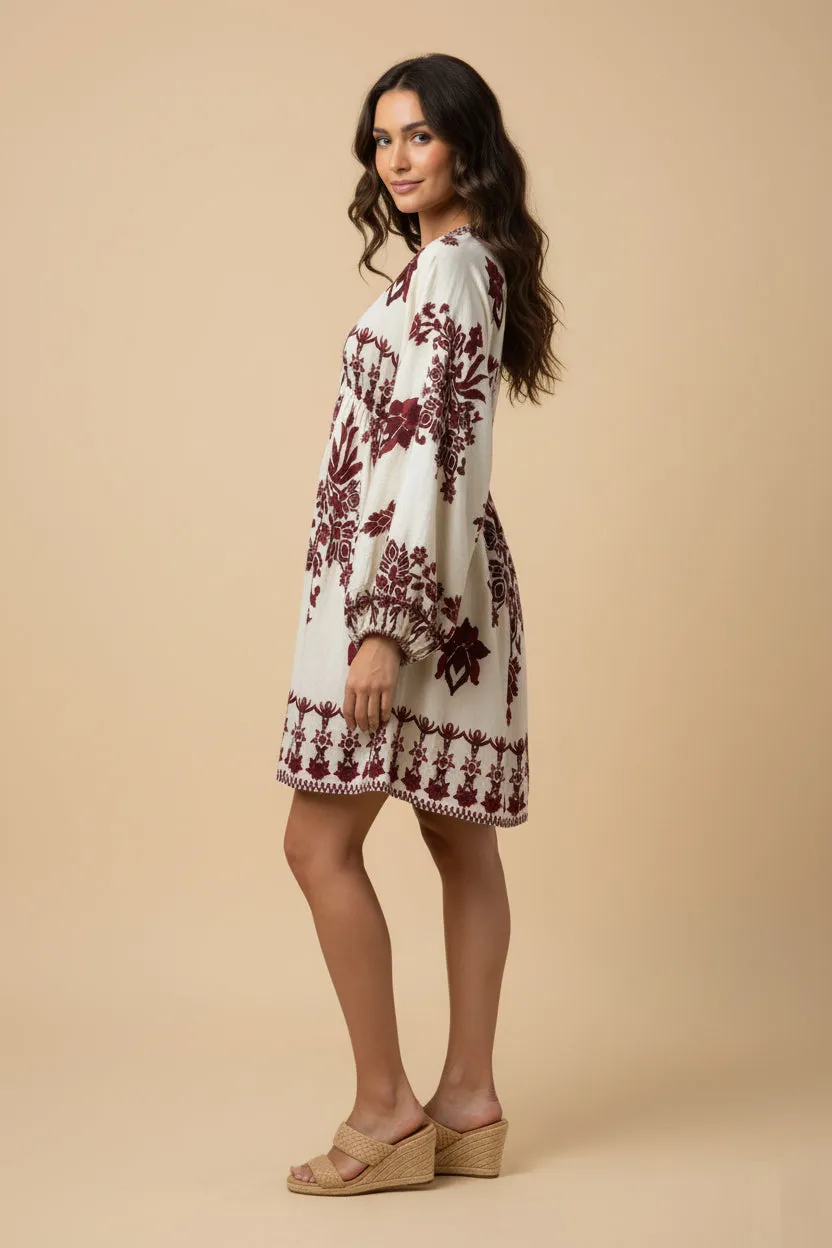 Womens Border Print V Neck Dolman Dress sold by Hayden product image thumbnail 3