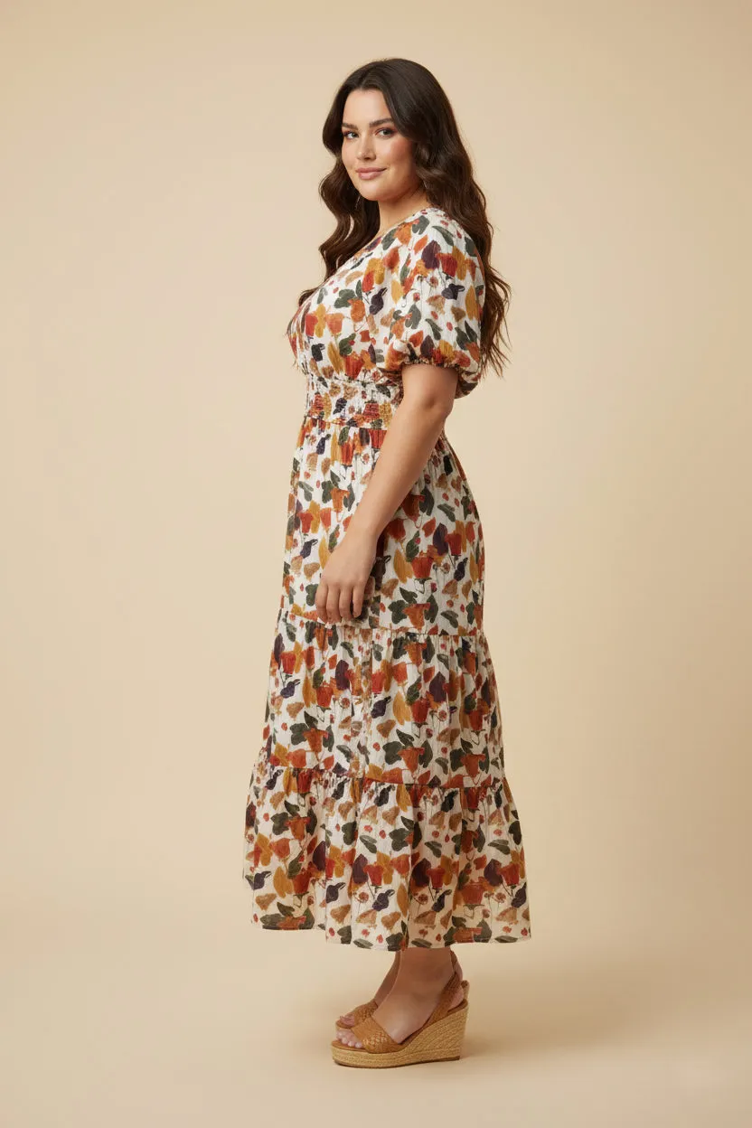 Womens Tulip Floral Print Smocked Waist Dress sold by Hayden product image thumbnail 5