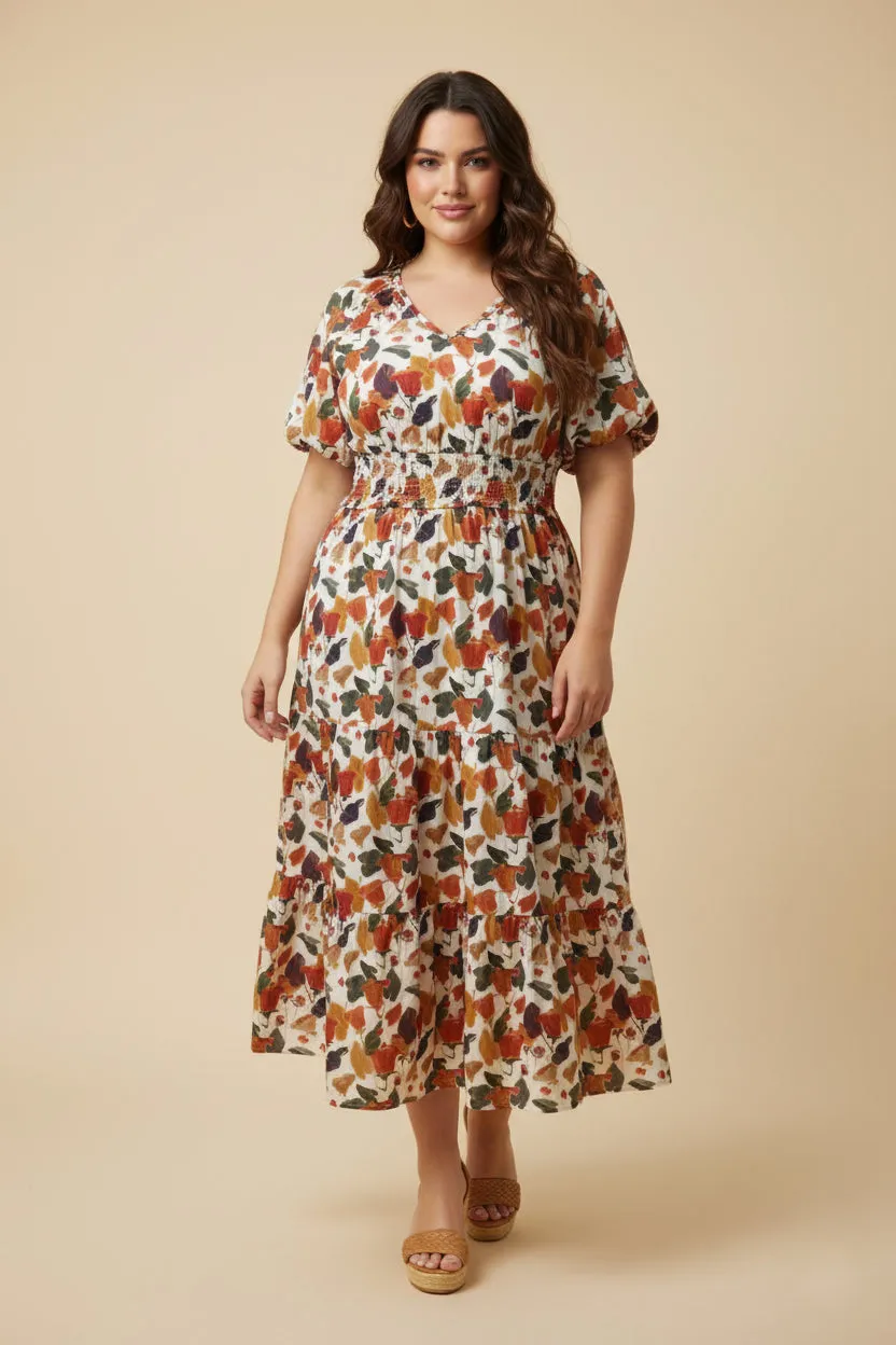 Womens Tulip Floral Print Smocked Waist Dress sold by Hayden product image thumbnail 2