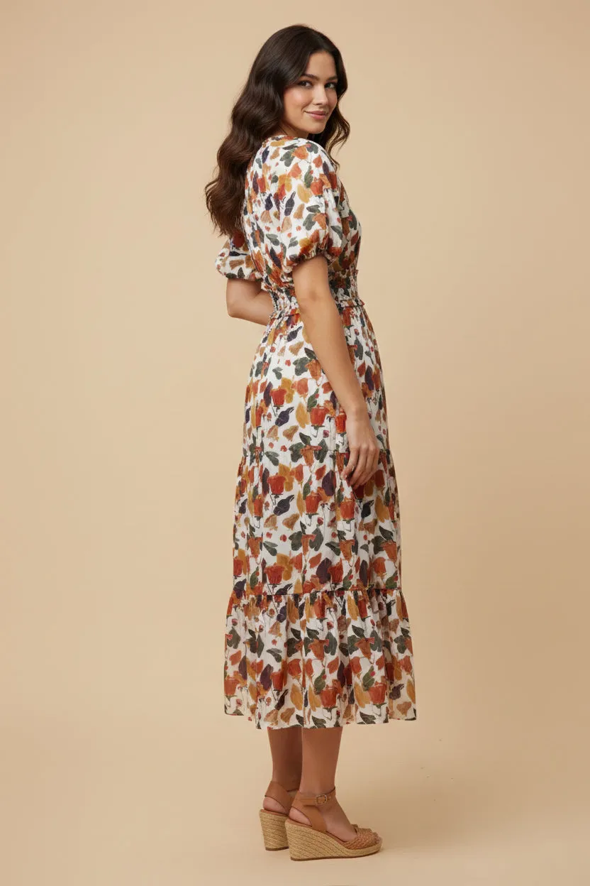 Womens Tulip Floral Print Smocked Waist Dress sold by Hayden product image thumbnail 3