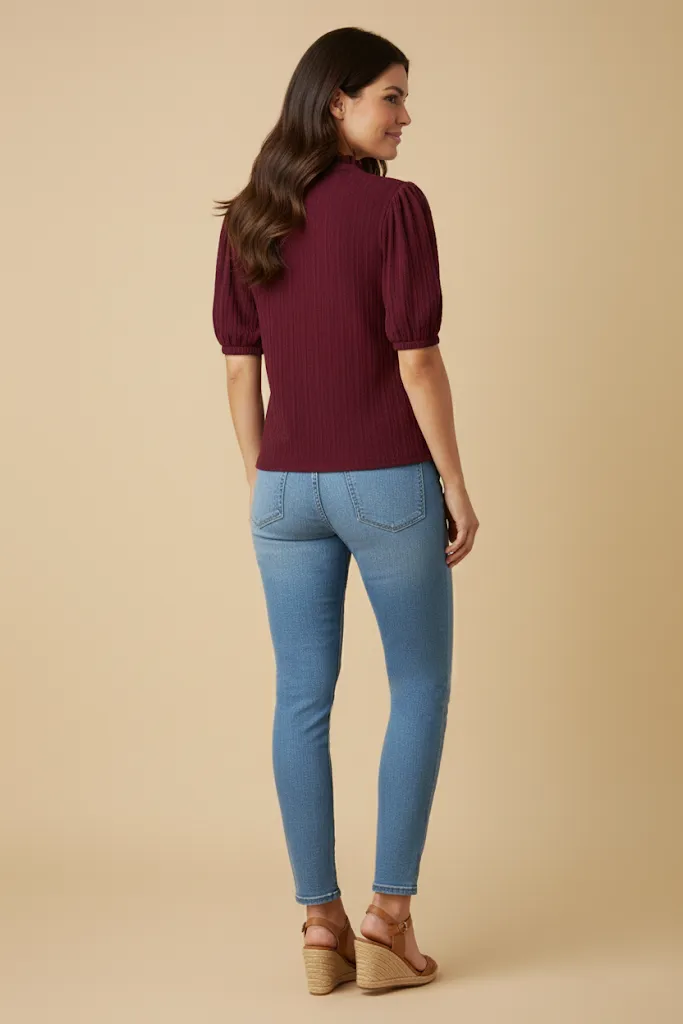 Womens Cable Knit Open Collar Knit Top sold by Hayden product image thumbnail 4