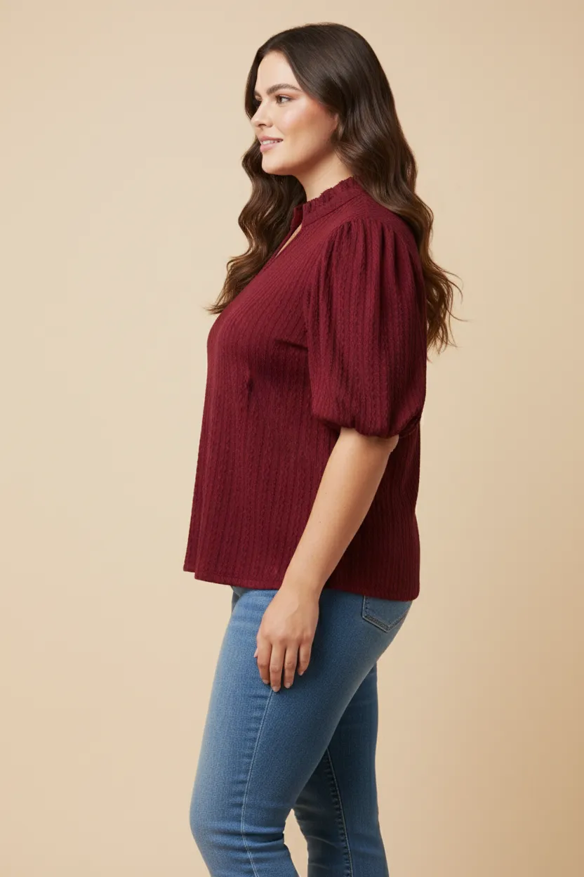 Womens Cable Knit Open Collar Knit Top sold by Hayden product image thumbnail 5