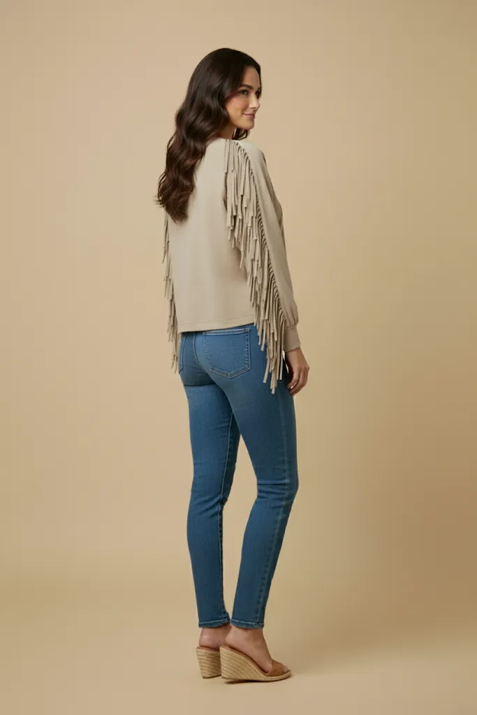 Womens Howdy Patched Fringe Detailed Washed T Shirt sold by Hayden product image thumbnail 4