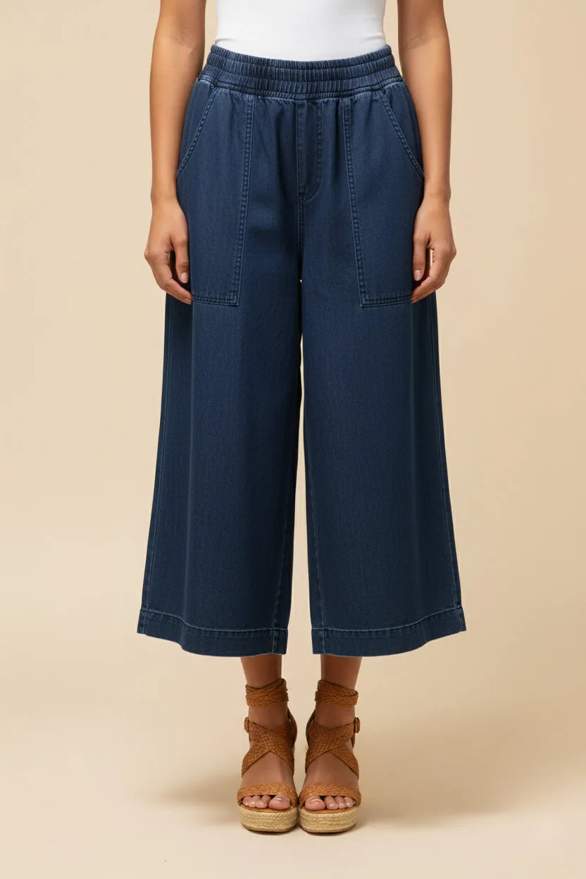 Womens Smocked Waist Straight Leg Denim Pants sold by Hayden product image thumbnail 5