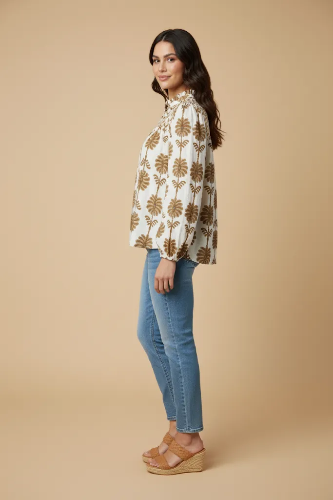 Womens Contrast Yolk Open Collar Long Sleeve Top sold by Hayden product image thumbnail 2