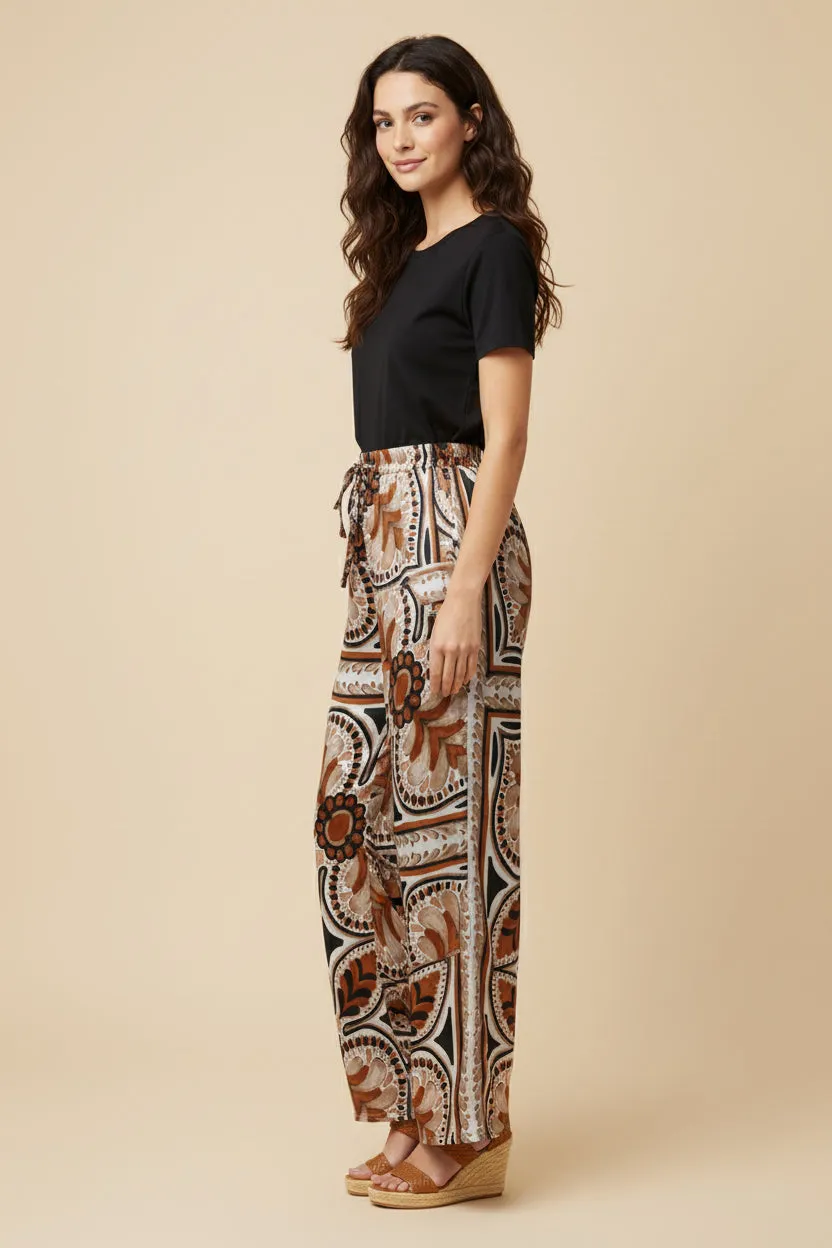 Womens Satin Border Print Wide leg Pants sold by Hayden product image thumbnail 3