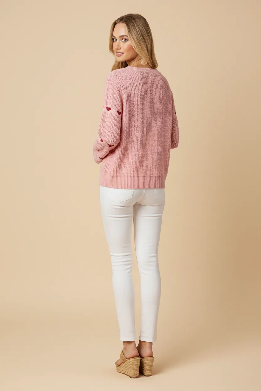 Womens Heart Sleeve Detail Sweater Top sold by Hayden product image thumbnail 3