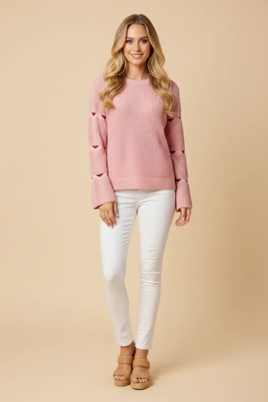 Womens Heart Sleeve Detail Sweater Top sold by Hayden