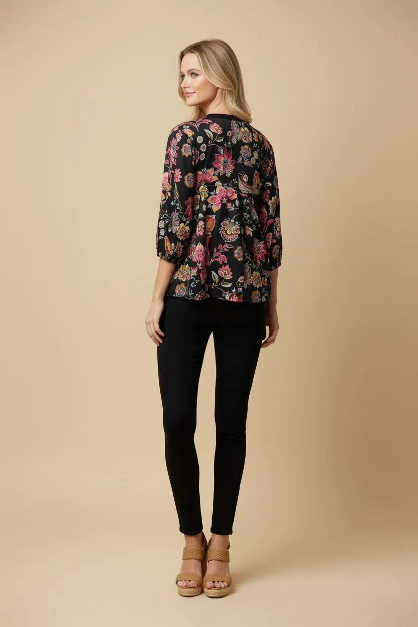 Womens Paisley Print Tie Neck Knit Top sold by Hayden product image thumbnail 3