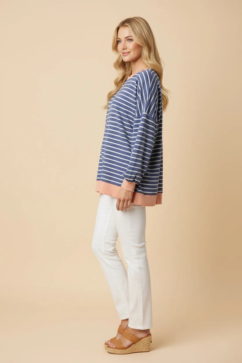 Womens Contrast Banded Striped Knit Top sold by Hayden product image thumbnail 2