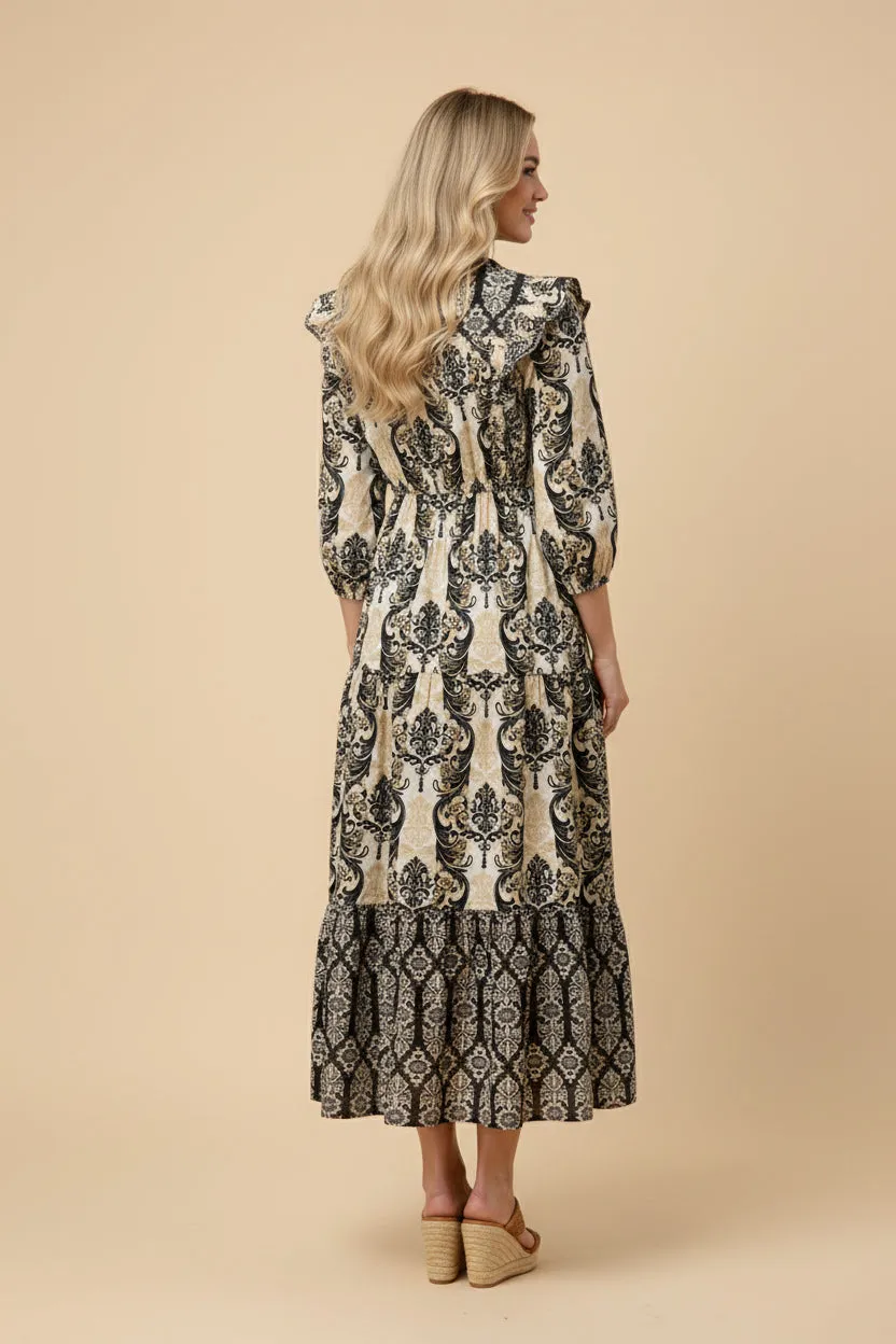 Womens Print Block Ruffle Detail Tiered Dress sold by Hayden product image thumbnail 3