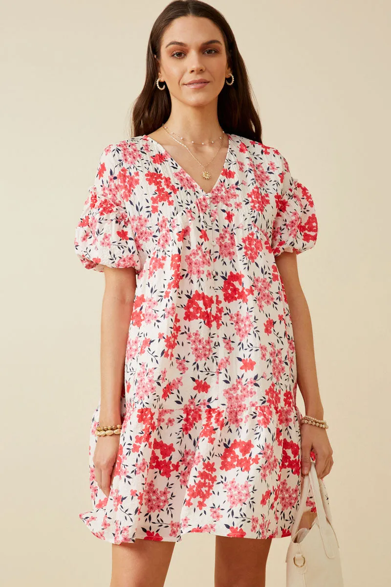 Womens Floral Button Detail Textured Ruffle Sleeve Dress sold by Hayden
