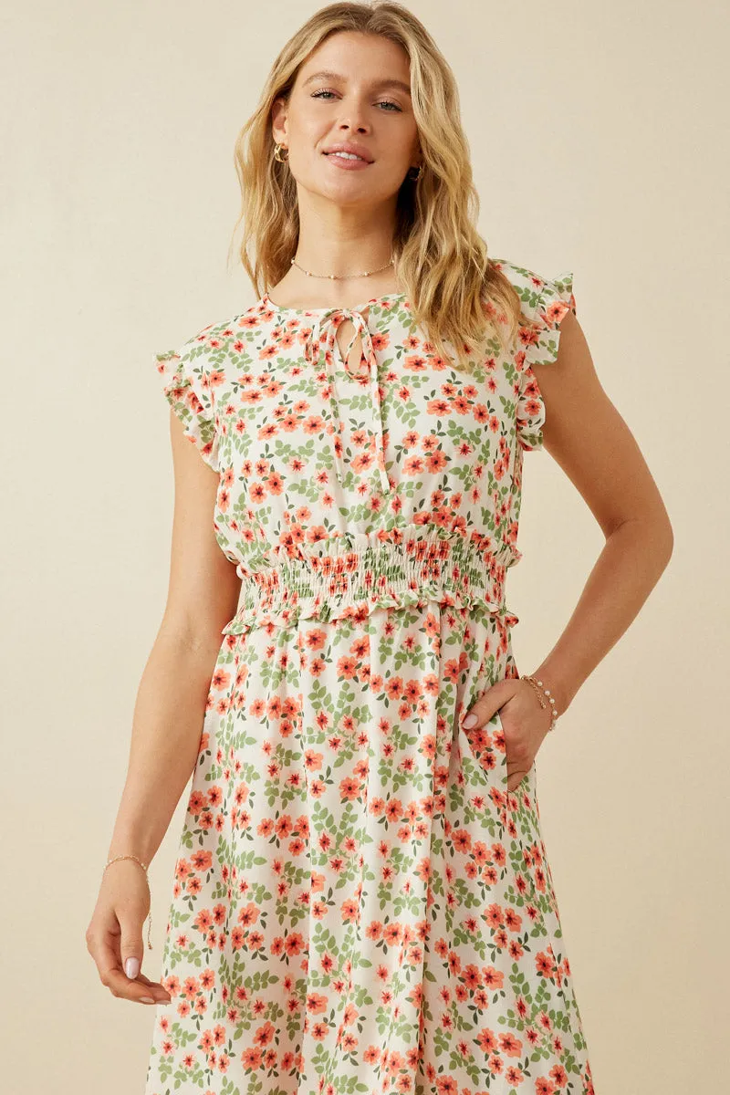 Womens Floral Ruffled Detail Smocked Waist Dress sold by Hayden product image thumbnail 3