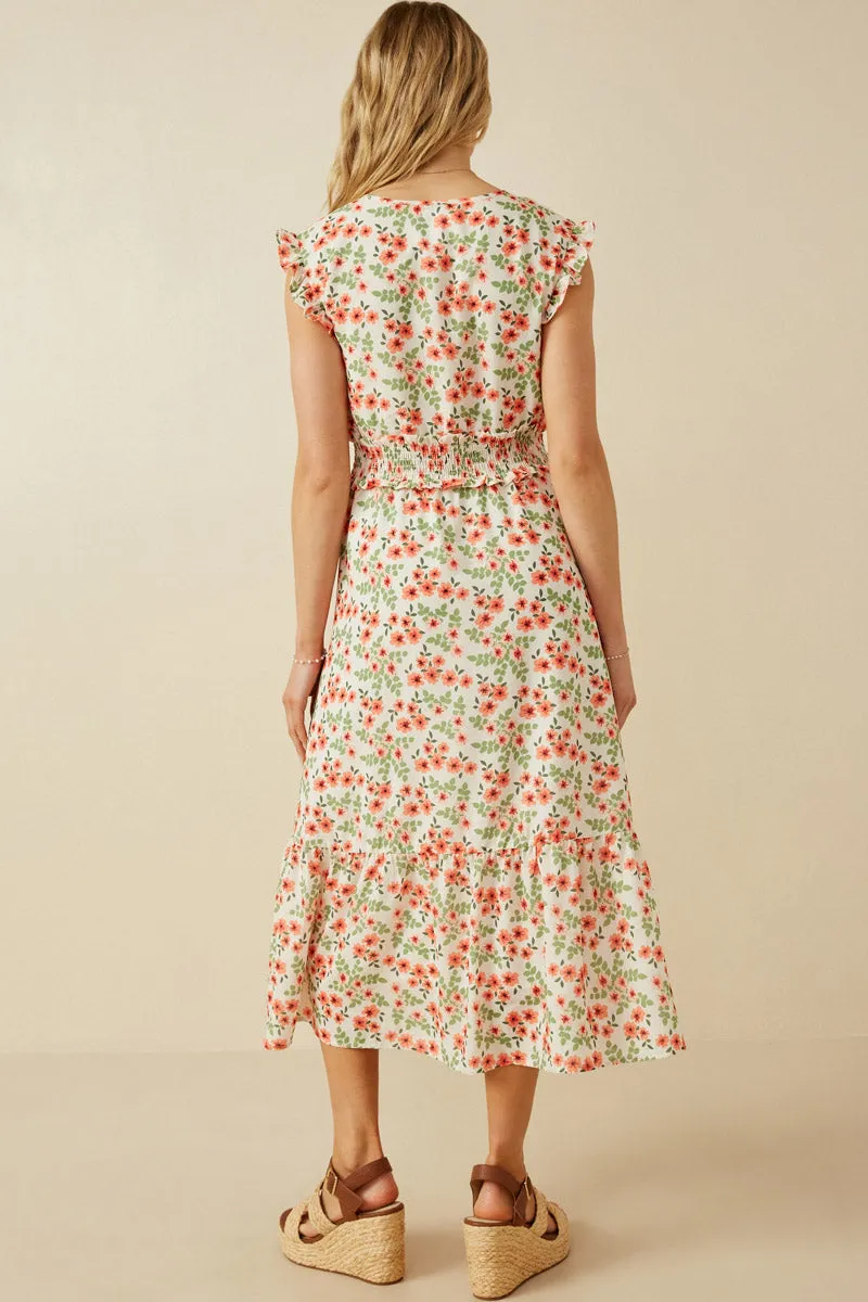 Womens Floral Ruffled Detail Smocked Waist Dress sold by Hayden product image thumbnail 5