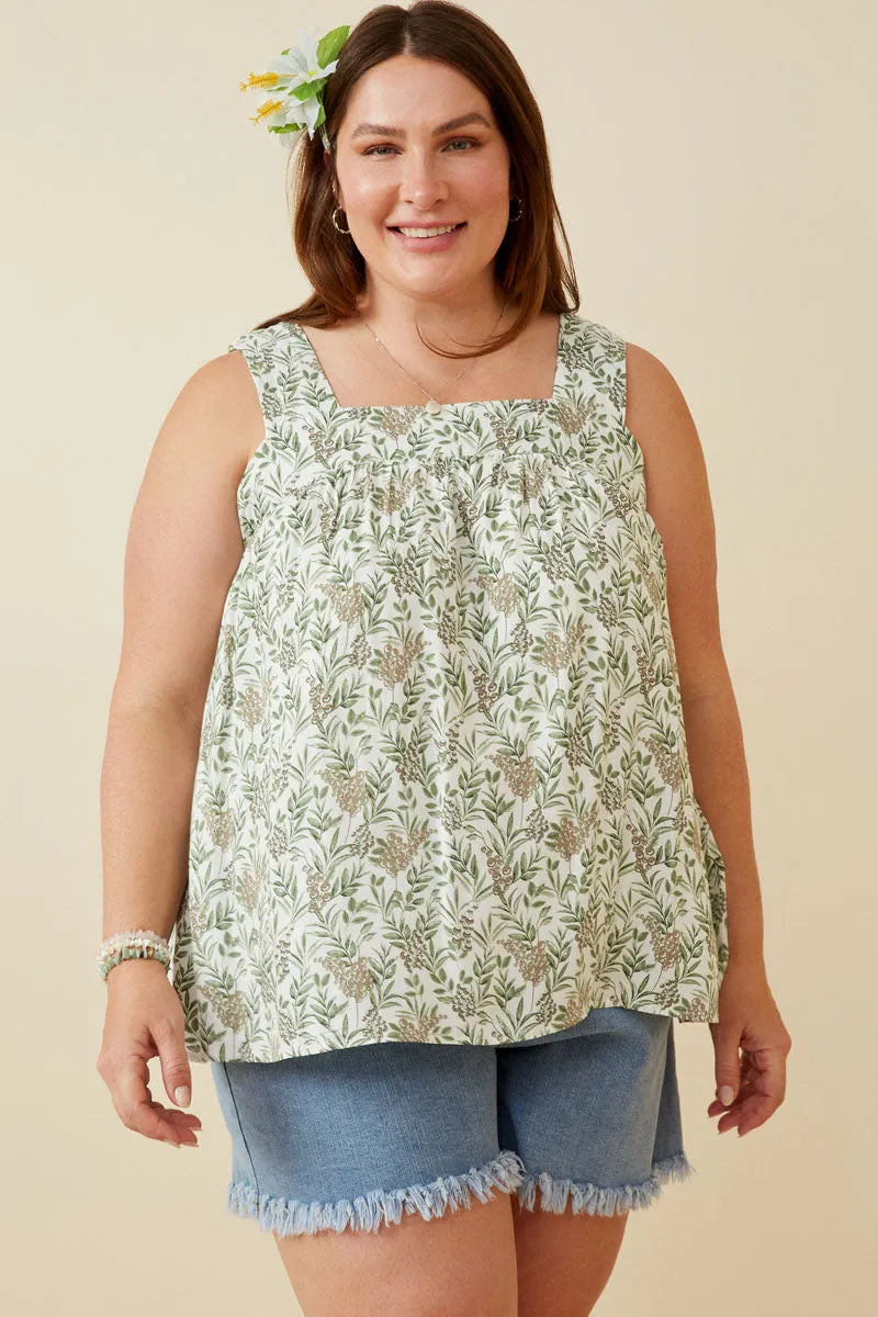 Womens Botanical Print Square Neck Handerchief Tank sold by Hayden product image thumbnail 2