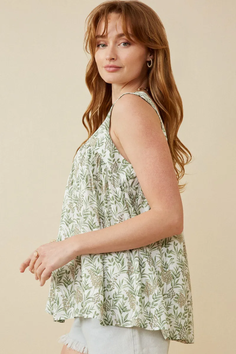 Womens Botanical Print Square Neck Handerchief Tank sold by Hayden product image thumbnail 4