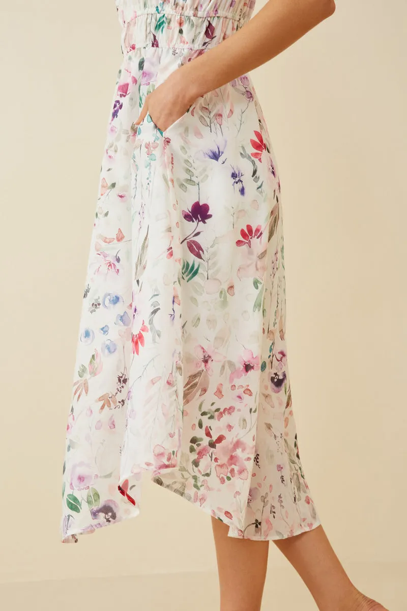 Womens Faint Floral Ruffled Shoulder Midi Dress sold by Hayden product image thumbnail 3