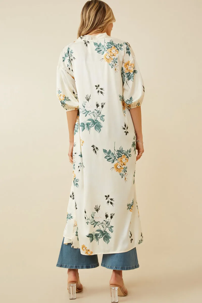 Womens Satin Floral Open Duster sold by Hayden product image thumbnail 4