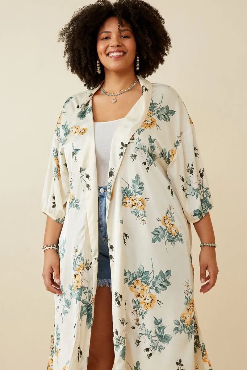 Womens Satin Floral Open Duster sold by Hayden product image thumbnail 5
