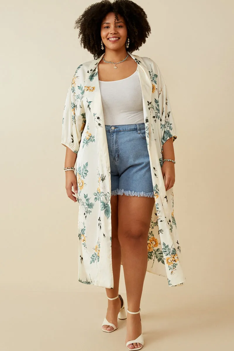 Womens Satin Floral Open Duster sold by Hayden product image thumbnail 2