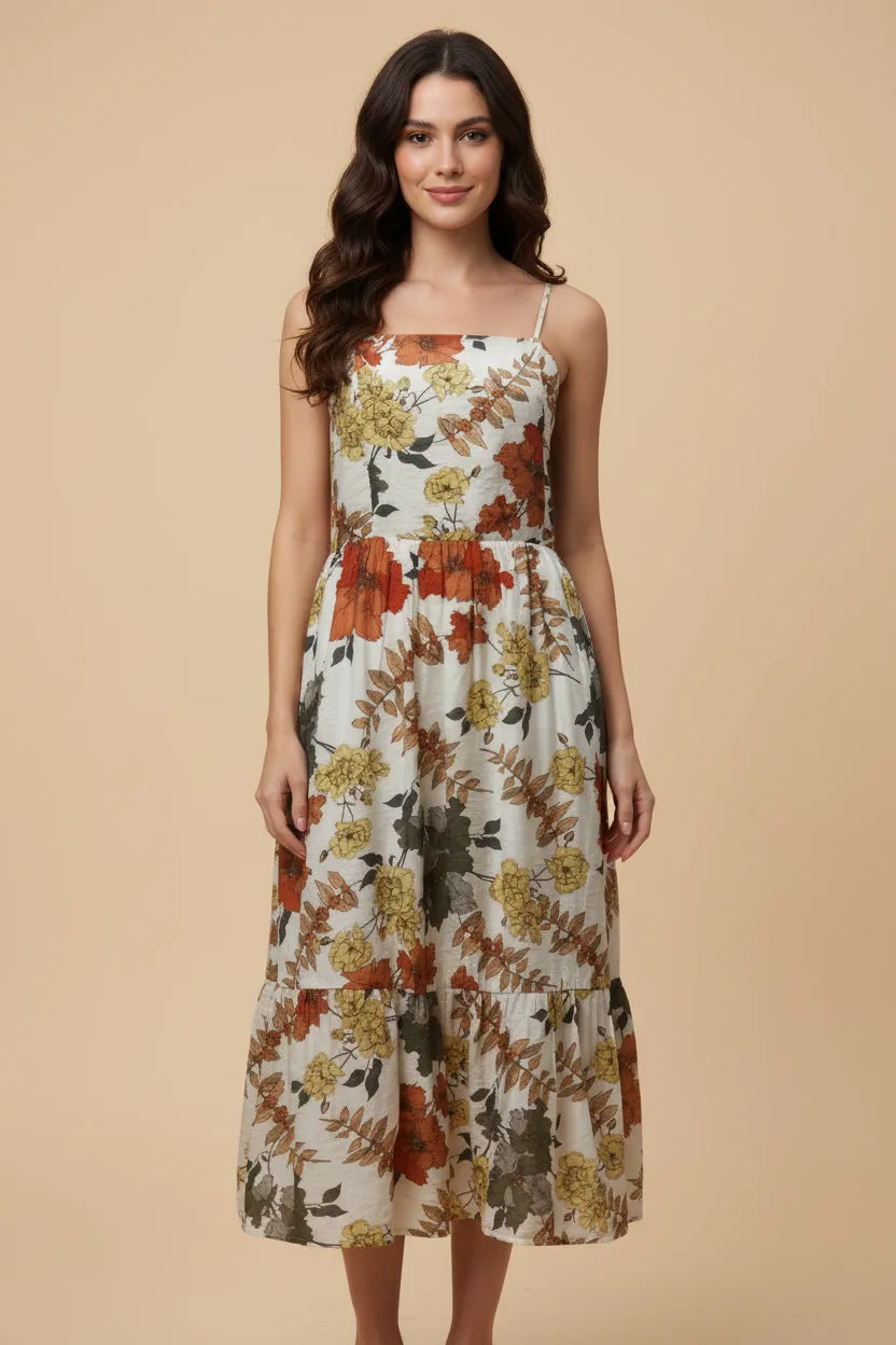 Womens Floral Smocked Back Tank Dress sold by Hayden