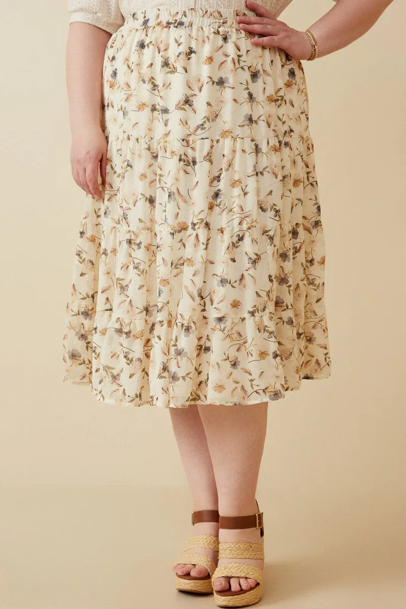 Women Floral Tiered Chiffon Skirt sold by Hayden product image thumbnail 2