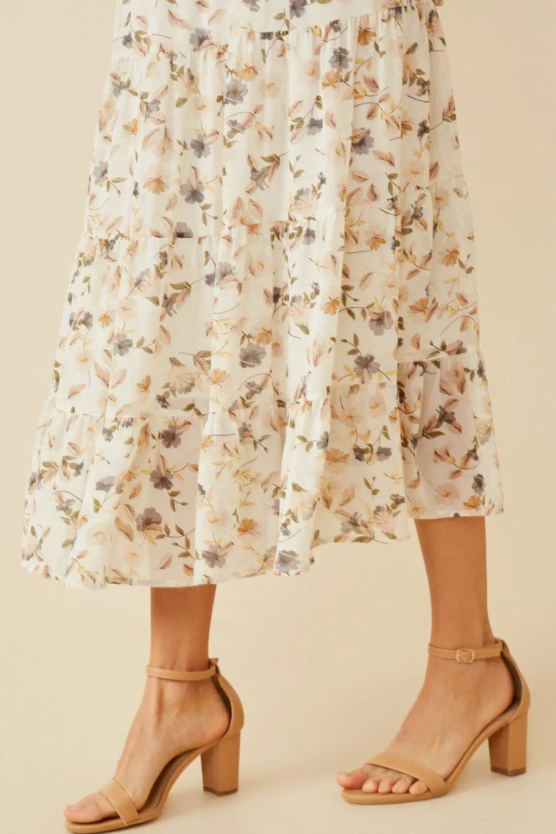 Women Floral Tiered Chiffon Skirt sold by Hayden product image thumbnail 3
