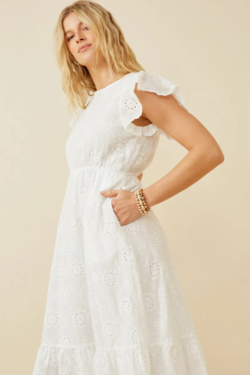 Women Scallop Hem Floral Crochet Eyelet Dress sold by Hayden product image thumbnail 3