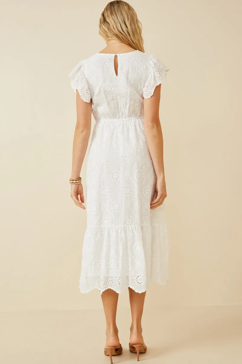 Women Scallop Hem Floral Crochet Eyelet Dress sold by Hayden product image thumbnail 5