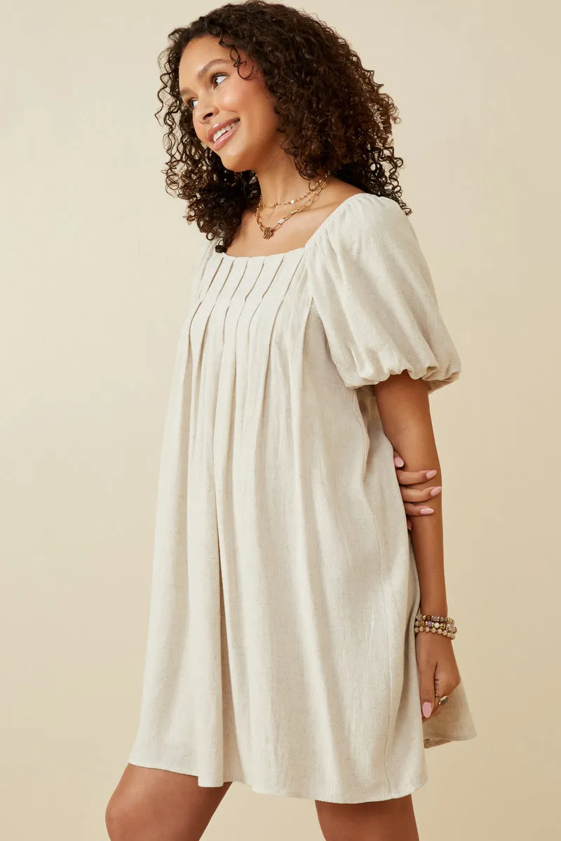 Womens Puff Sleeve Box Pleat Detail Square Neck Dress sold by Hayden product image thumbnail 3