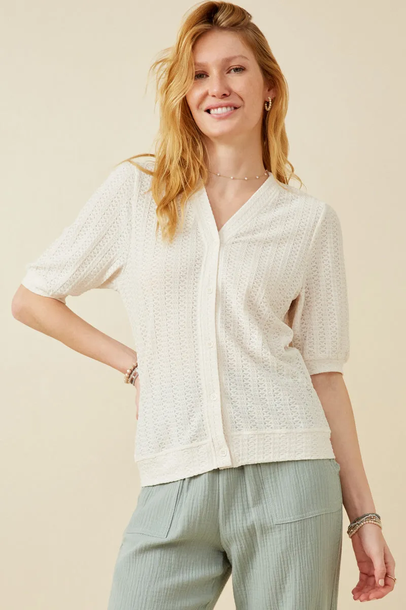 Womens Heart Knitted Puff Sleeve Knit Top sold by Hayden