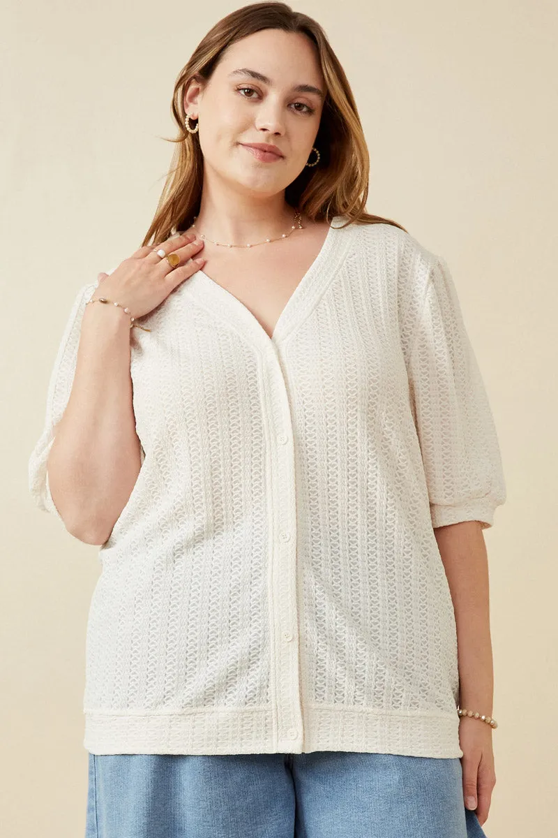 Womens Heart Knitted Puff Sleeve Knit Top sold by Hayden product image thumbnail 2