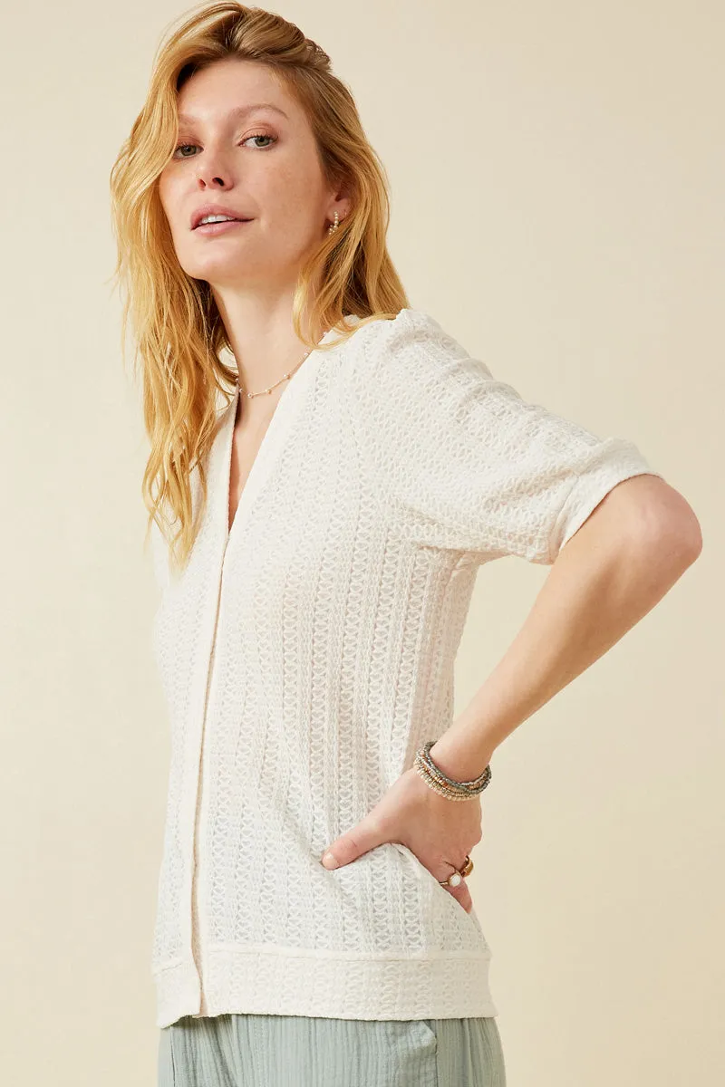 Womens Heart Knitted Puff Sleeve Knit Top sold by Hayden product image thumbnail 3