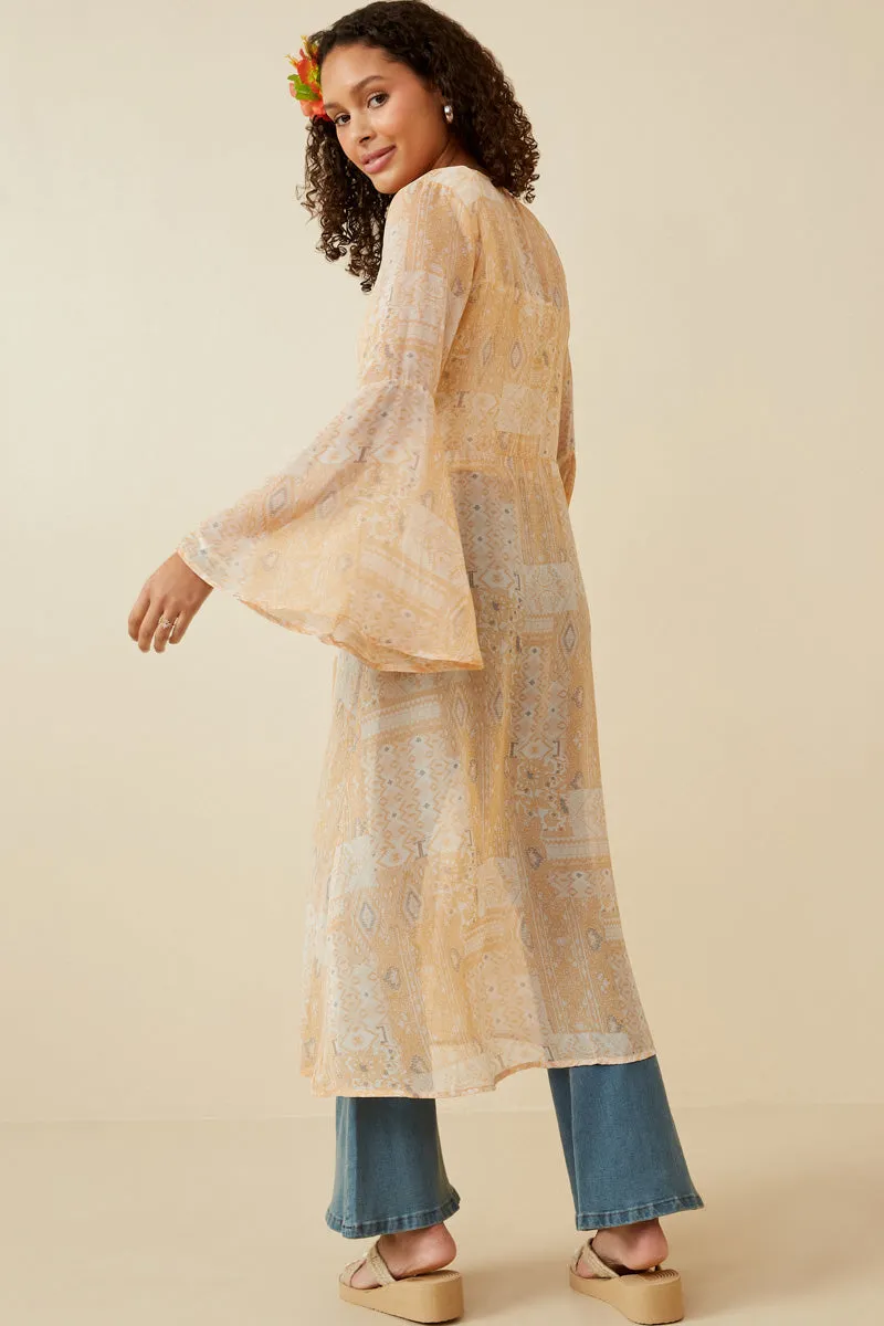 Womens Sheer Patch Print Chiffon Tie Duster sold by Hayden product image thumbnail 5