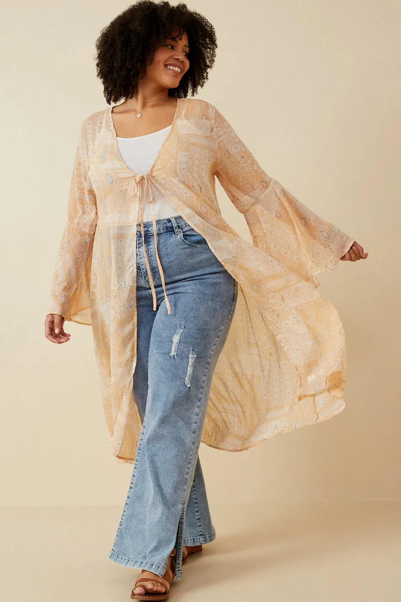 Womens Sheer Patch Print Chiffon Tie Duster sold by Hayden product image thumbnail 2