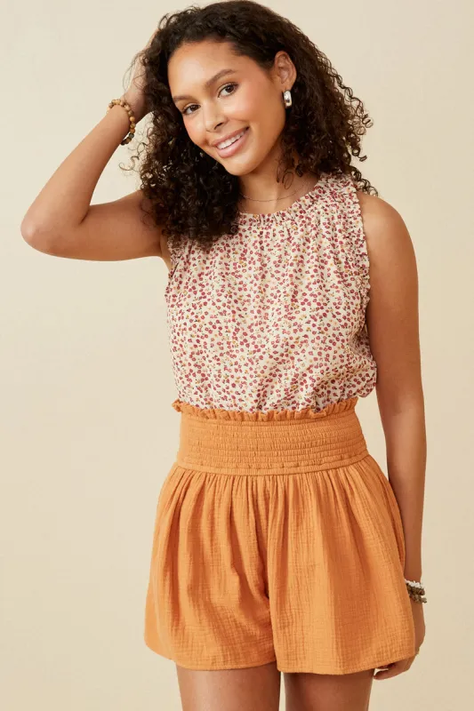 Womens Ruffle Detail Ditsy Tank sold by Hayden