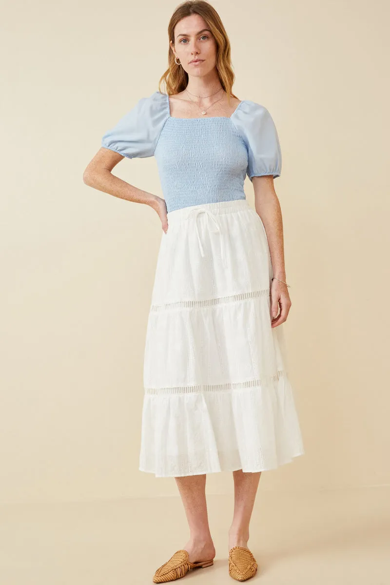 Womens Floral Embroidered Eyelet Skirt With Crochet Detail sold by Hayden product image thumbnail 5