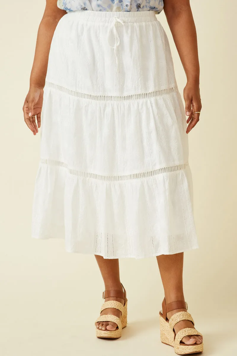 Womens Floral Embroidered Eyelet Skirt With Crochet Detail sold by Hayden product image thumbnail 2